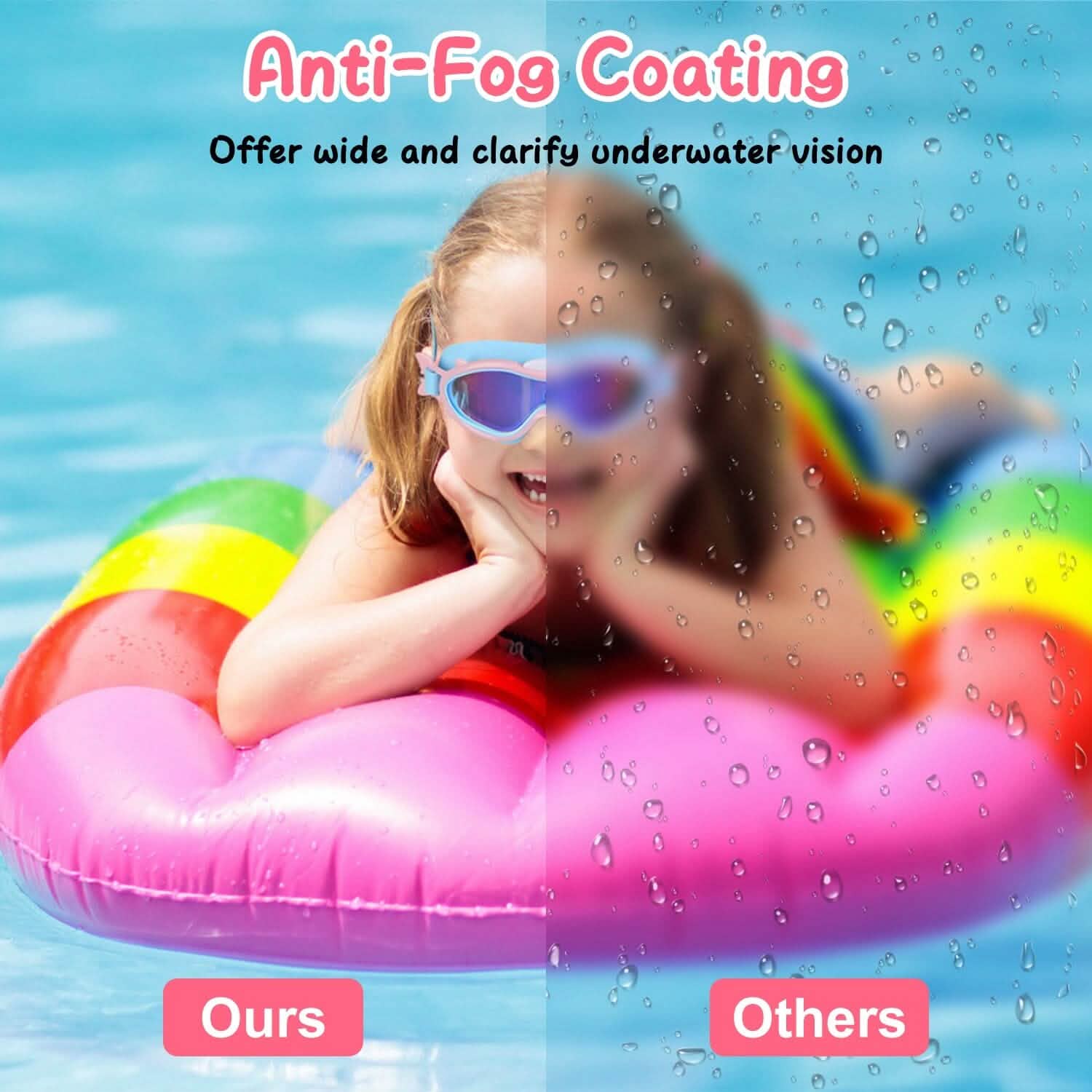 Kids Swim Goggles with Ear Plugs UV Protection Anti-Fog Leak Proof DailySale