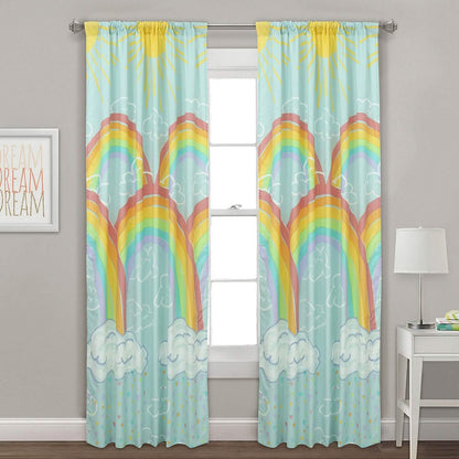 Kidz Mix Rainbow Clouds Window Panel Pair DailySale
