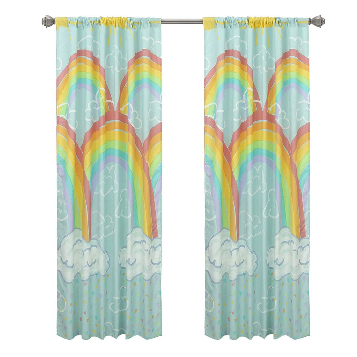 Kidz Mix Rainbow Clouds Window Panel Pair DailySale