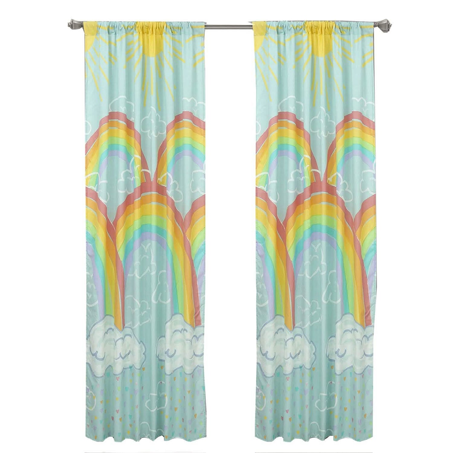 Kidz Mix Rainbow Clouds Window Panel Pair DailySale