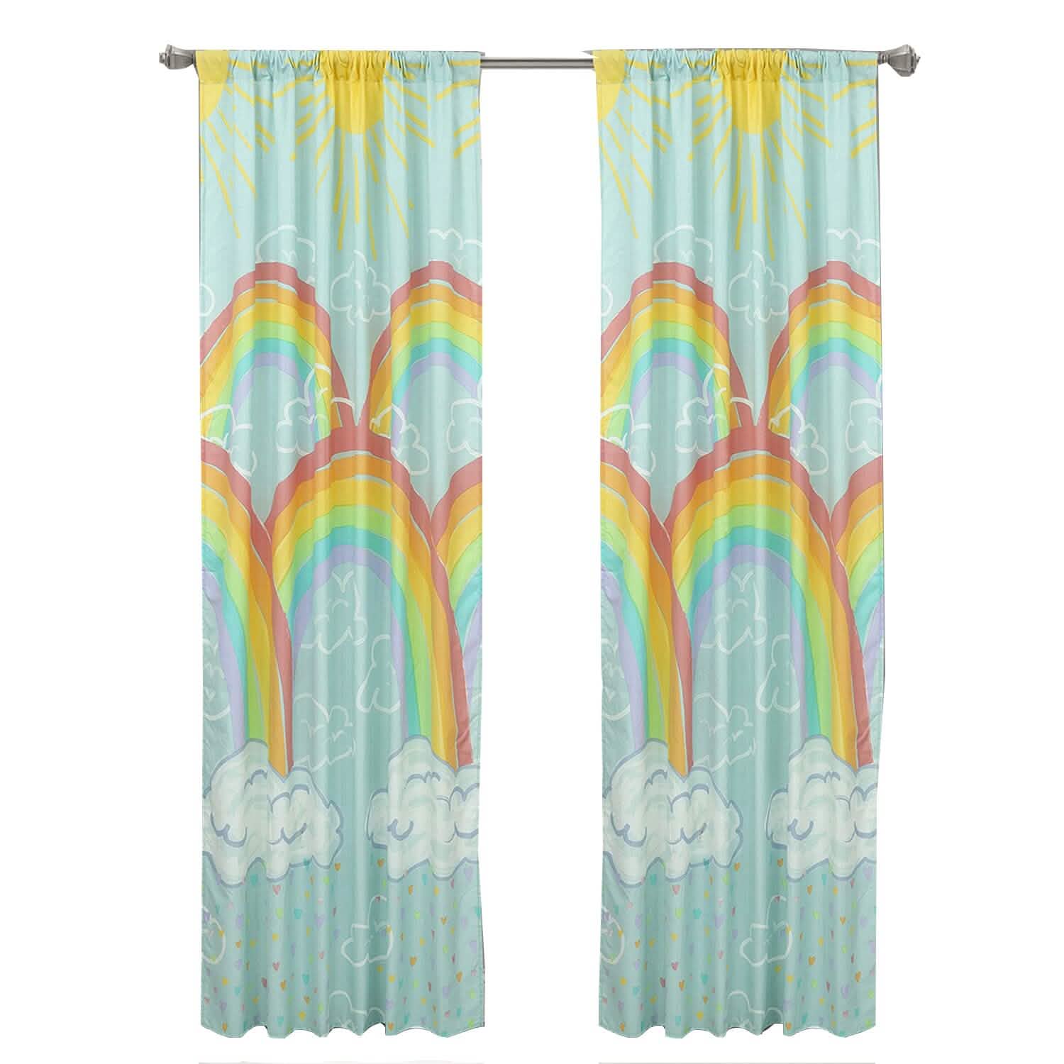 Kidz Mix Rainbow Clouds Window Panel Pair DailySale