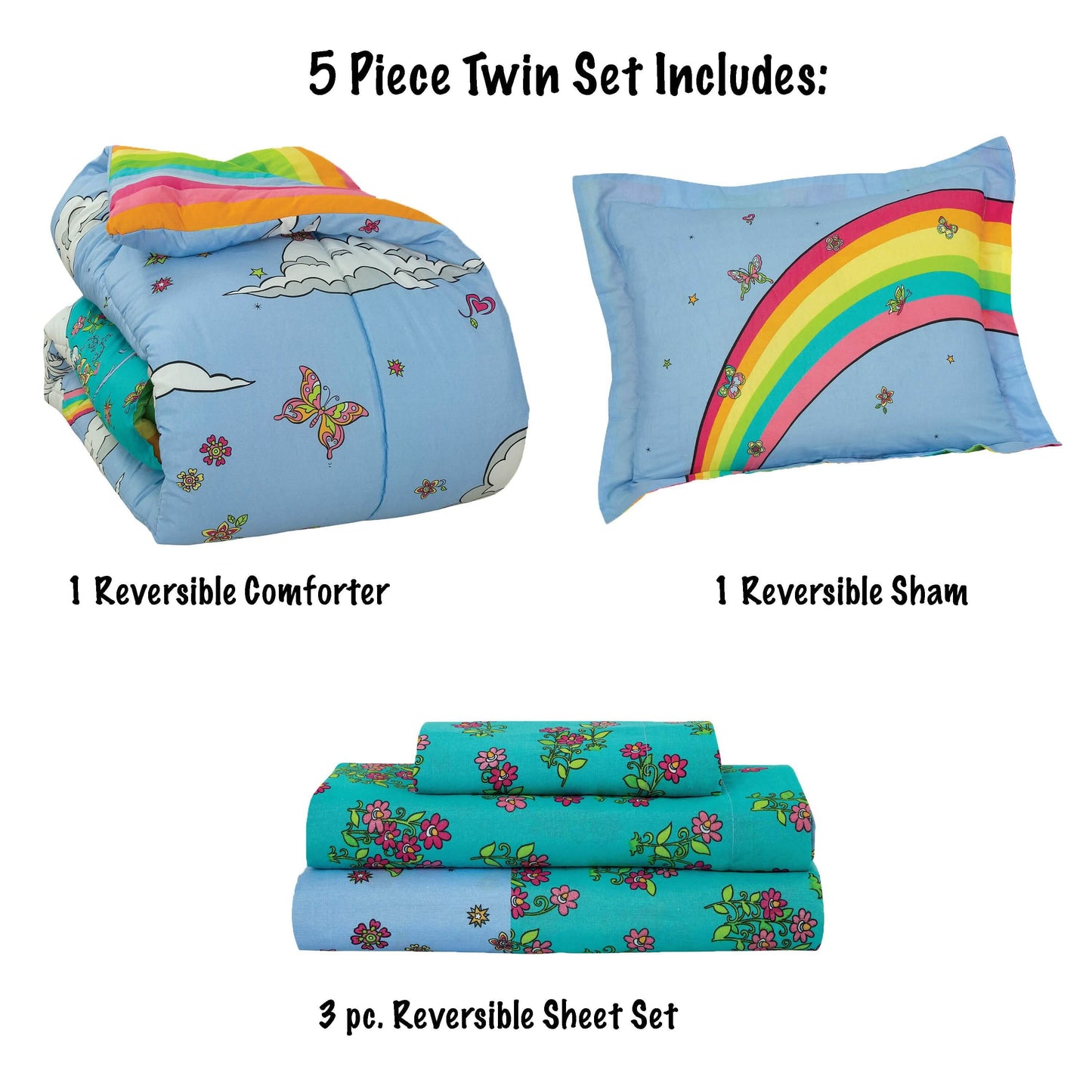 Kidz Mix Rainbow Unicorn Bed in a Bag DailySale