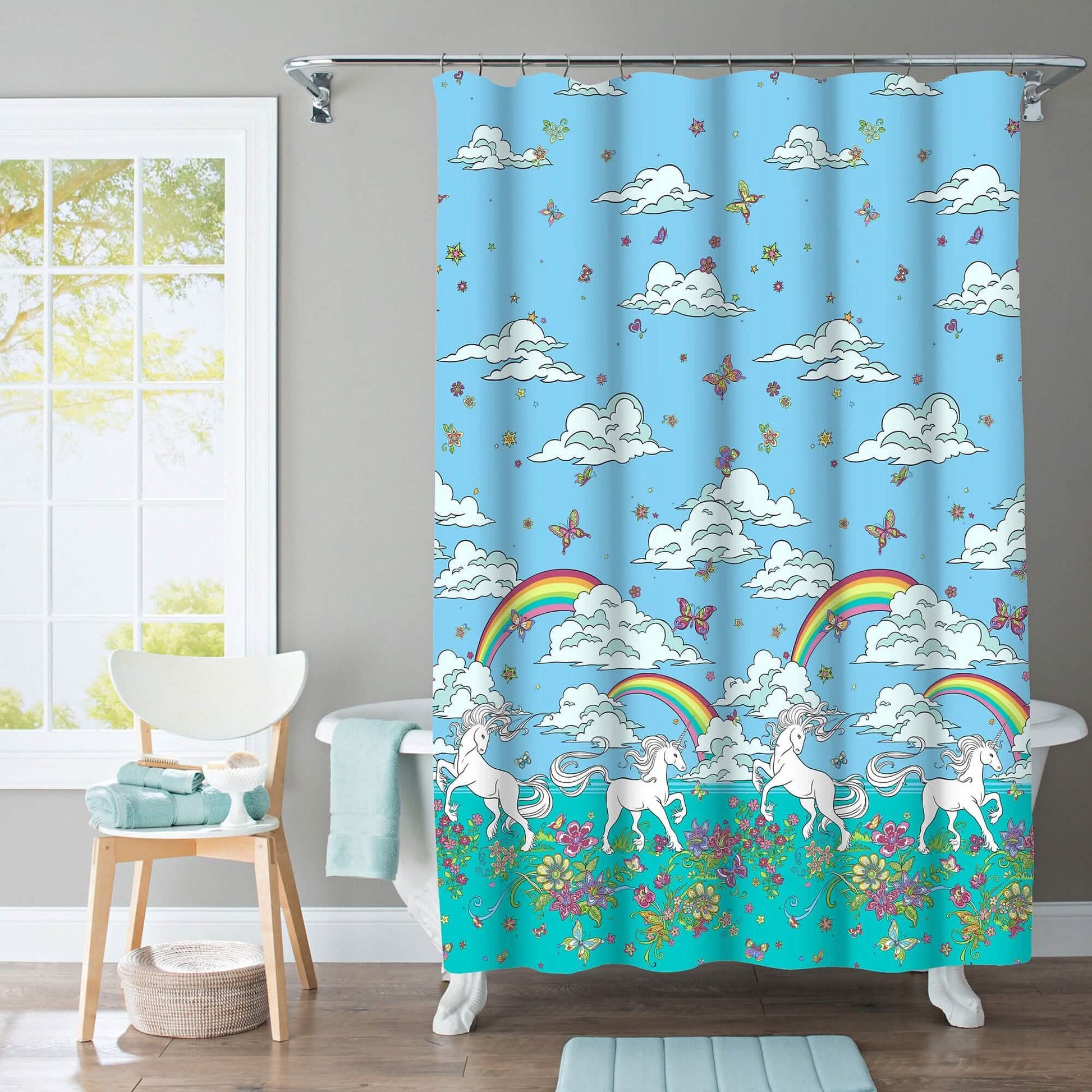 Kidz Mix Unicorn Rainbow Shower Curtain DailySale