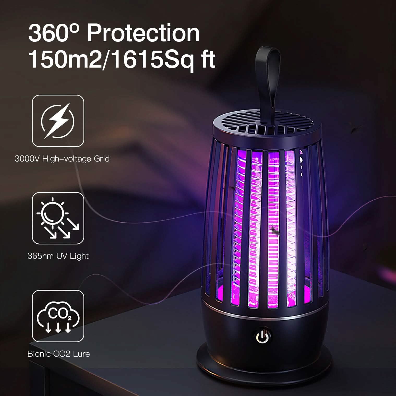 Killer Lamp Bug Zapper with Night Light Strap Mosquito Catcher DailySale