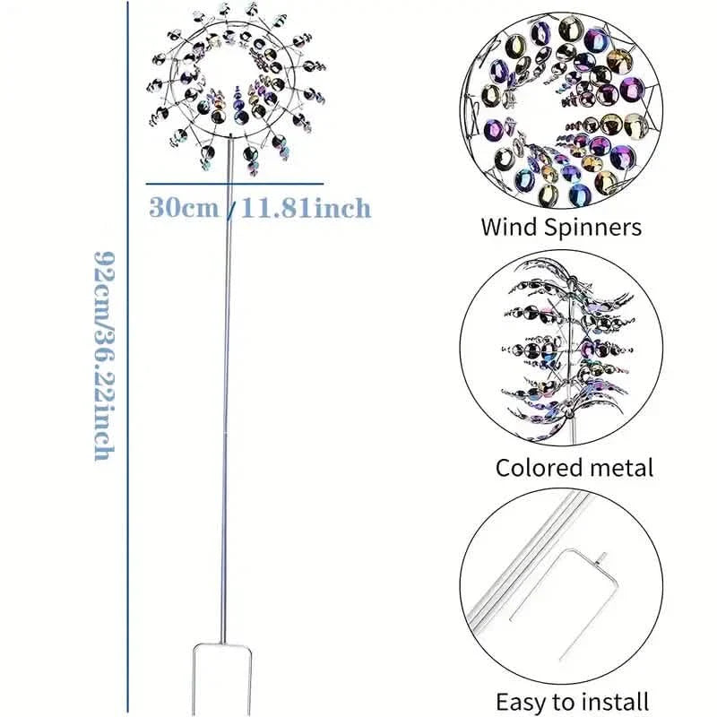 Kinetic Wind Sculptures & Spinners 3D Wind Spinner Wind Powered Wind Art DailySale
