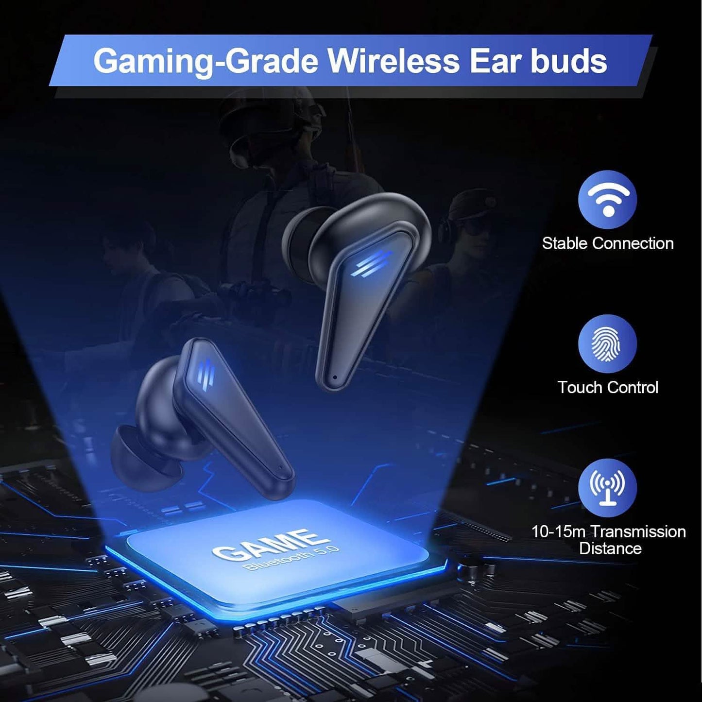 KINGSTAR TWS Bluetooth 5.0 Gaming Wireless Earbuds DailySale