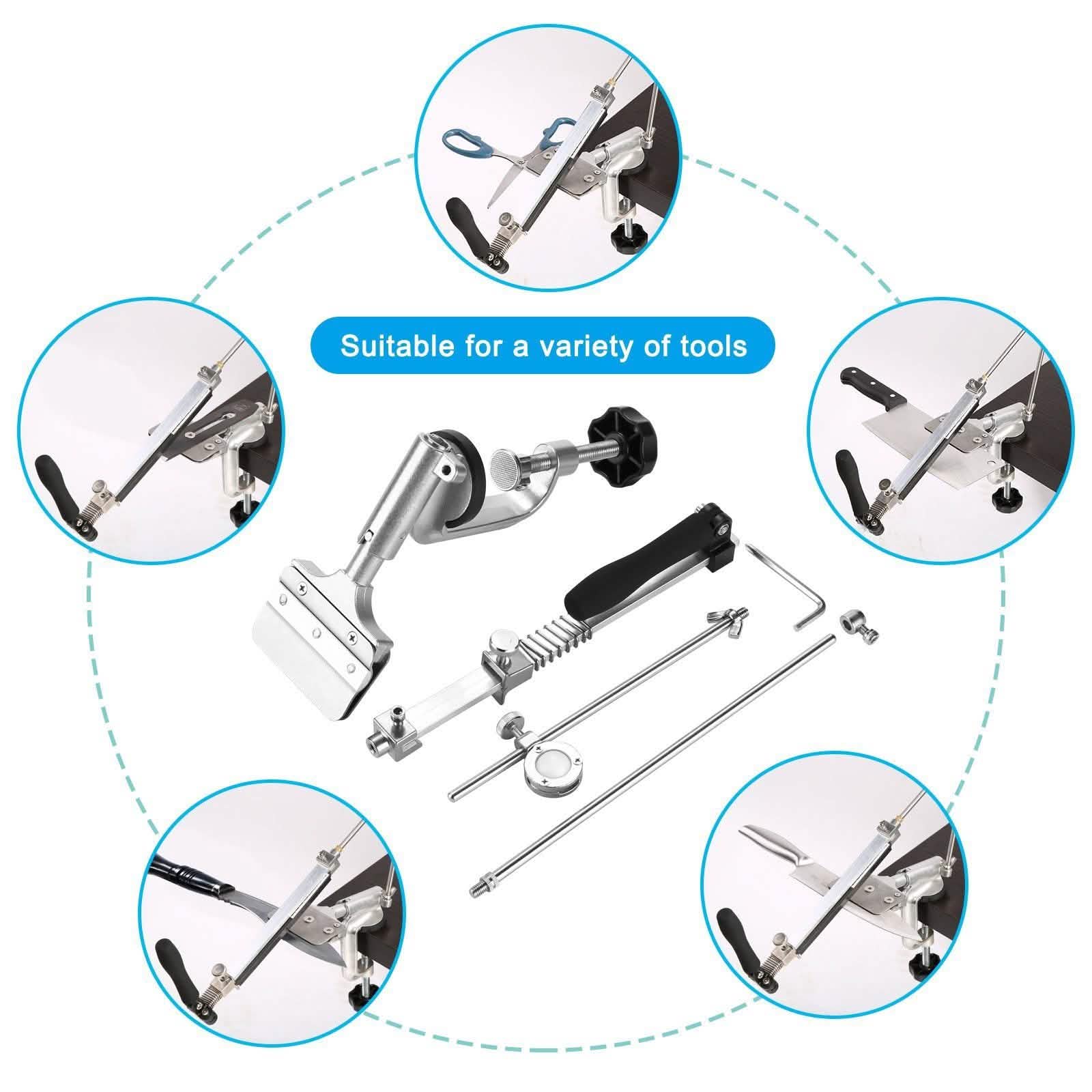 Kitchen Chef Knife Sharpener Fixed Rotation Angle with 4 Whetstones DailySale