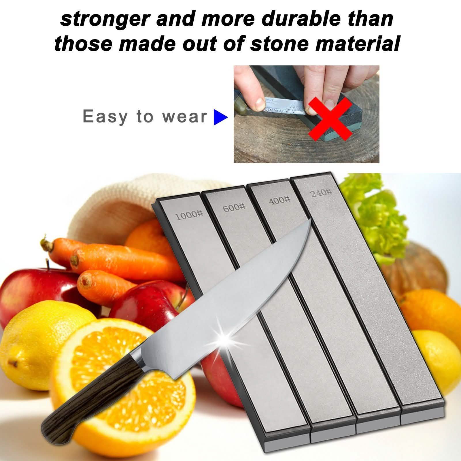 Kitchen Chef Knife Sharpener Fixed Rotation Angle with 4 Whetstones DailySale