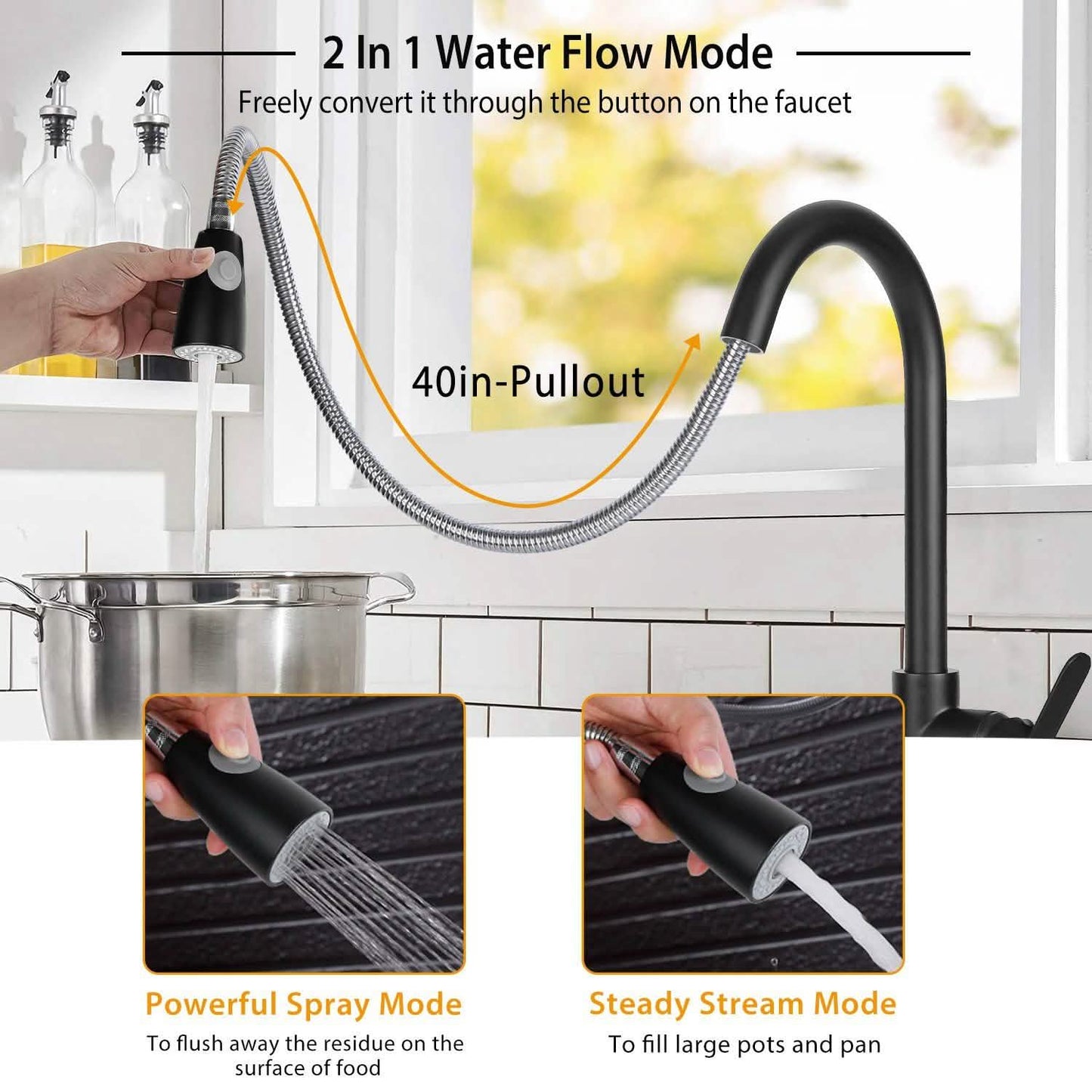 Kitchen Faucet Single Handle with Hot and Cold Control DailySale