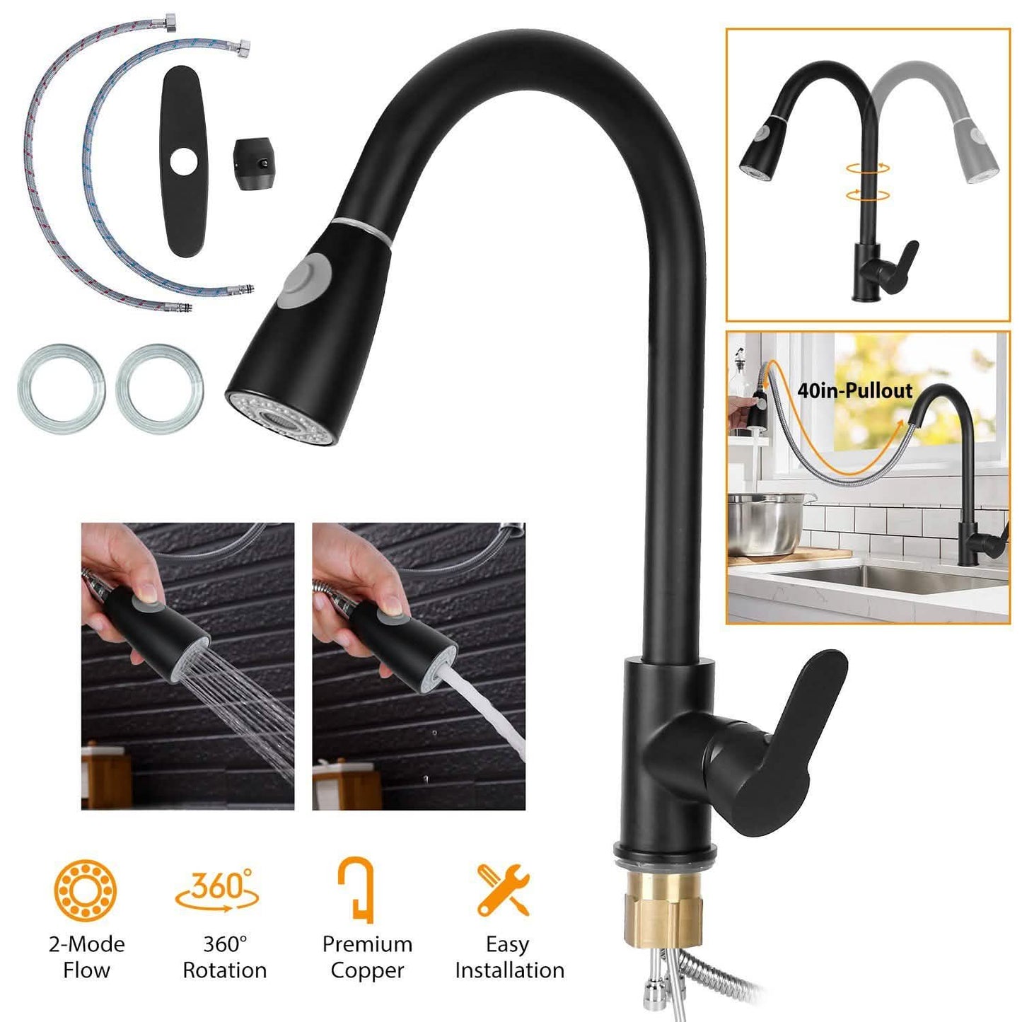 Kitchen Faucet Single Handle with Hot and Cold Control DailySale