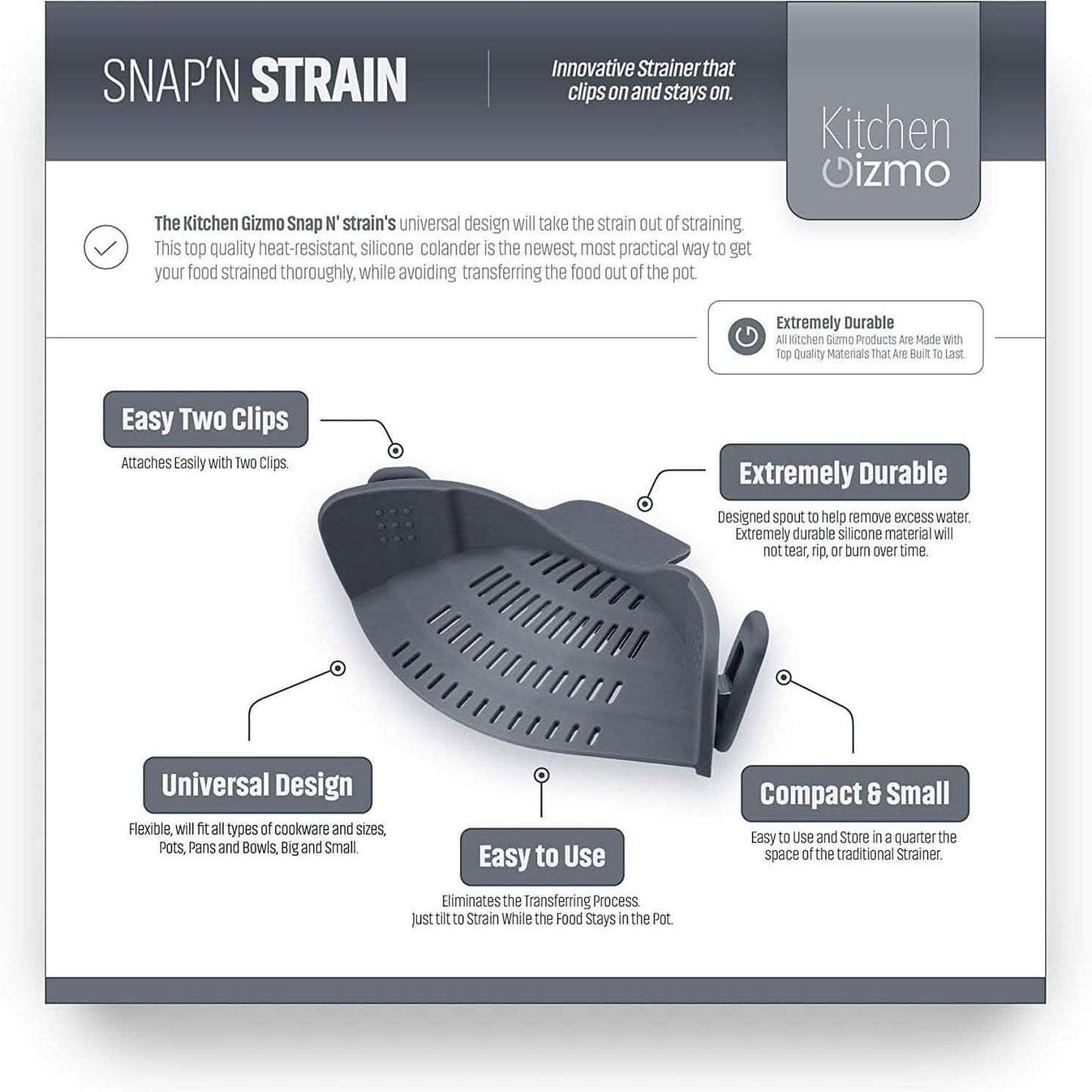 Kitchen Gizmo Snap N Strainer DailySale