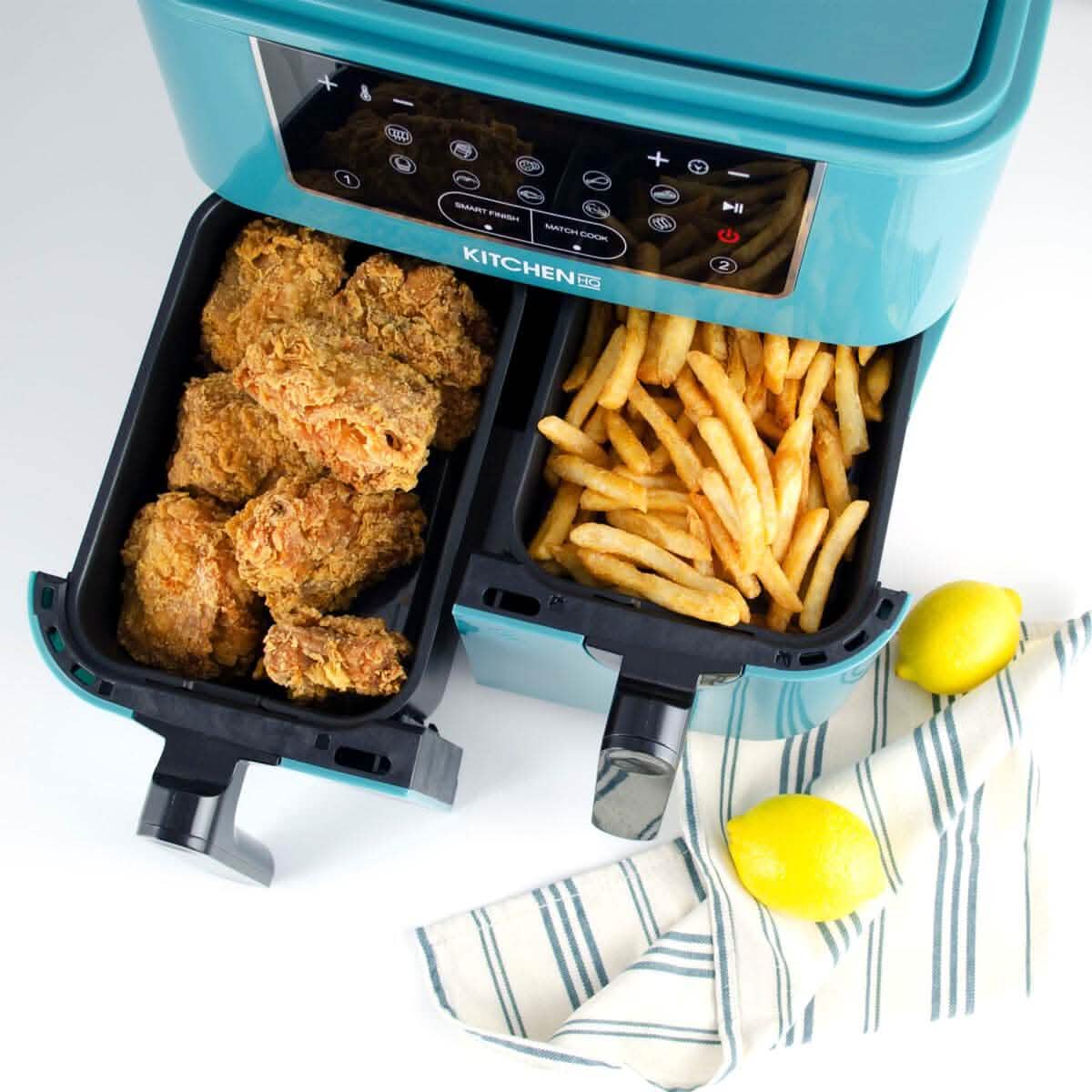 Kitchen HQ 10-in-1 9-Quart Dual Air Fryer with Kebabs (Refurbished) DailySale