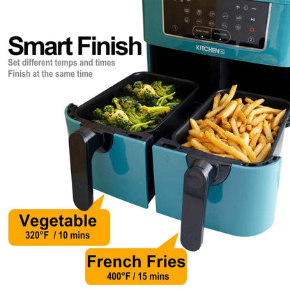 Kitchen HQ 10-in-1 9-Quart Dual Air Fryer with Kebabs (Refurbished) DailySale
