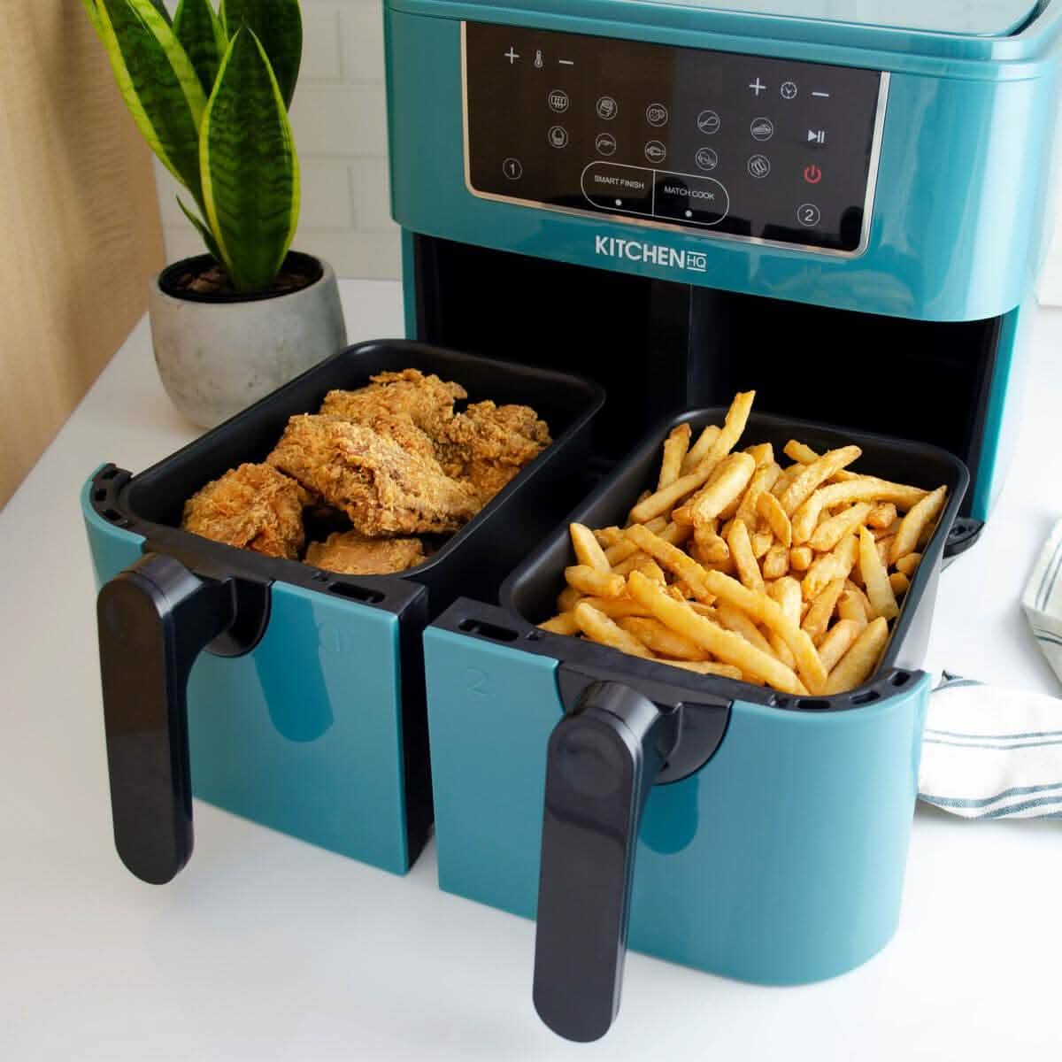 Kitchen HQ 10-in-1 9-Quart Dual Air Fryer with Kebabs (Refurbished) DailySale