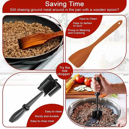 Kitchen Meat Chopper Ground Beef Masher Utensil Heat Resistant Non-Stick DailySale