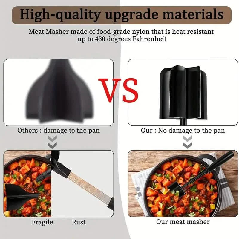 Kitchen Meat Chopper Ground Beef Masher Utensil Heat Resistant Non-Stick DailySale