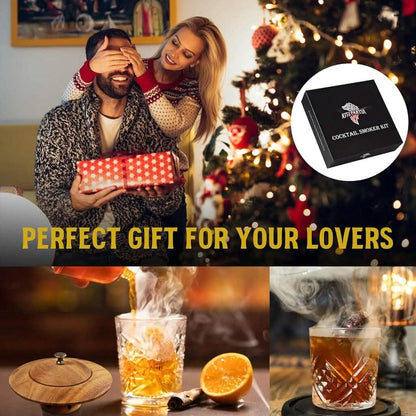 Kitypartsy Cocktail Smoker With Torch, Wood Chips, and Stainless Steel Ice Cubes DailySale