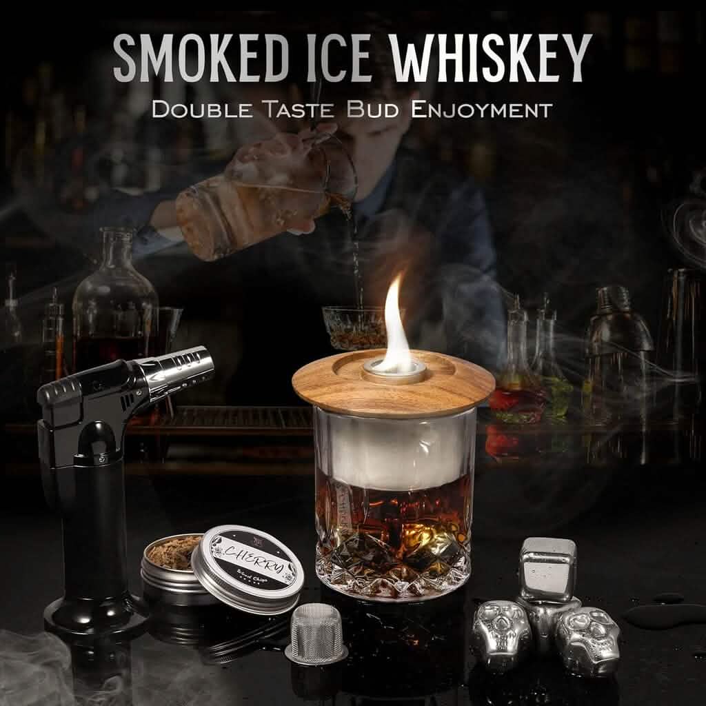 Kitypartsy Cocktail Smoker With Torch, Wood Chips, and Stainless Steel Ice Cubes DailySale