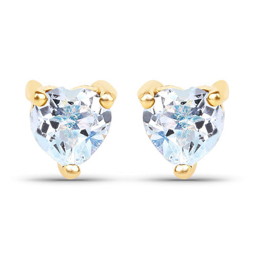 0.70 Carat Genuine Blue Topaz 14K Yellow Gold Earrings Bids.com