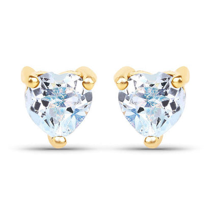 0.70 Carat Genuine Blue Topaz 14K Yellow Gold Earrings Bids.com