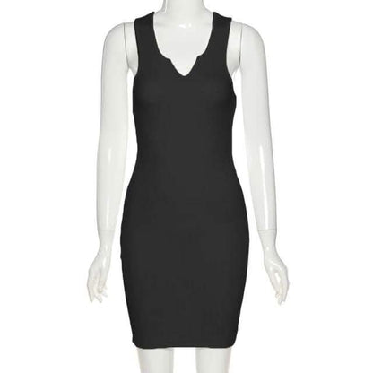 Kliou Cotton Sleeveless V-Neck Ladies Dress DailySale