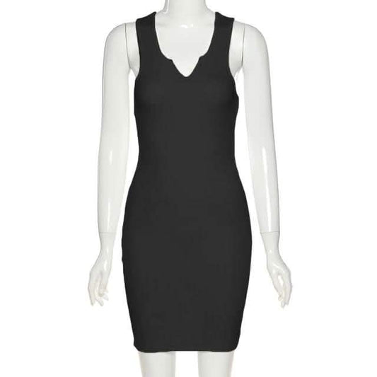 Kliou Cotton Sleeveless V-Neck Ladies Dress DailySale