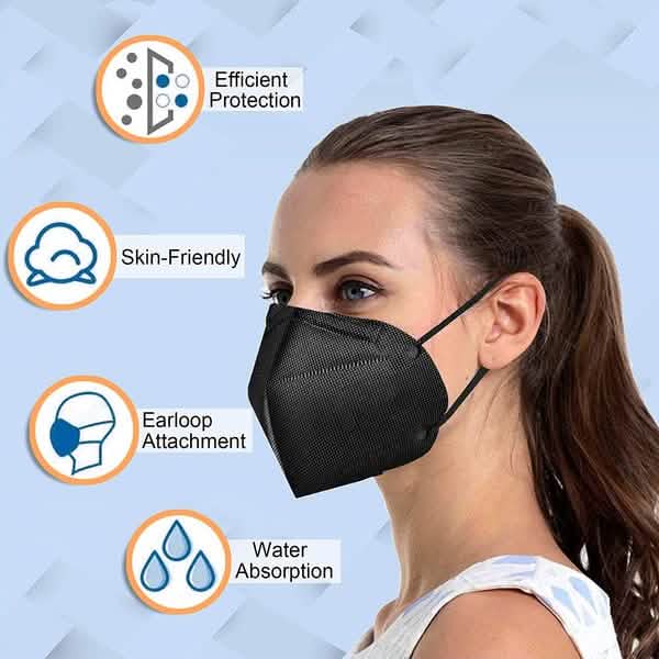 KN95 Foldable Protective Face Mask - Black DailySale