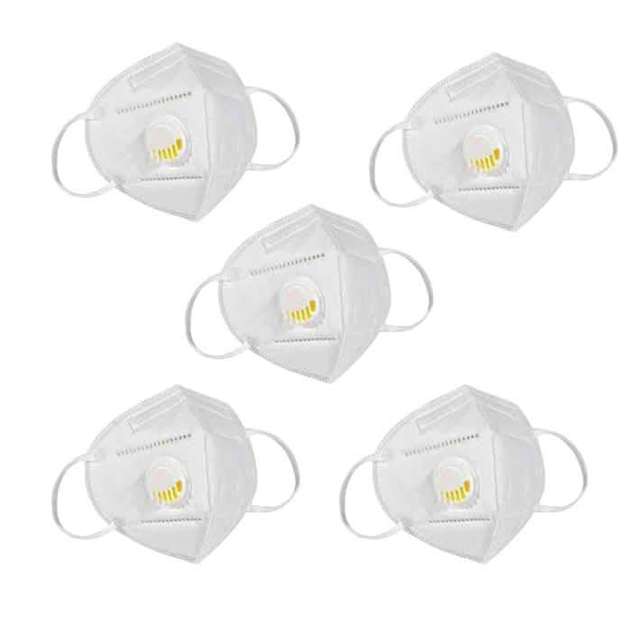KN95 White Disposable Face Masks with Flow Exhalation Valve DailySale