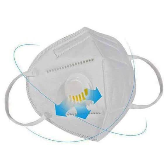 KN95 White Disposable Face Masks with Flow Exhalation Valve DailySale