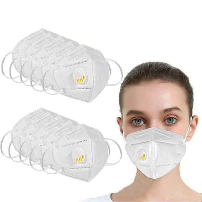 KN95 White Disposable Face Masks with Flow Exhalation Valve DailySale