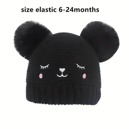 Knitted Beanie Hat, Cute Cold-proof Winter Hat For 6-24 Months Baby Girls DailySale