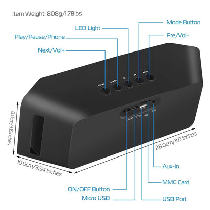 KOCASO LED Wireless Speaker Dynamic Multicolor Hands-Free DailySale