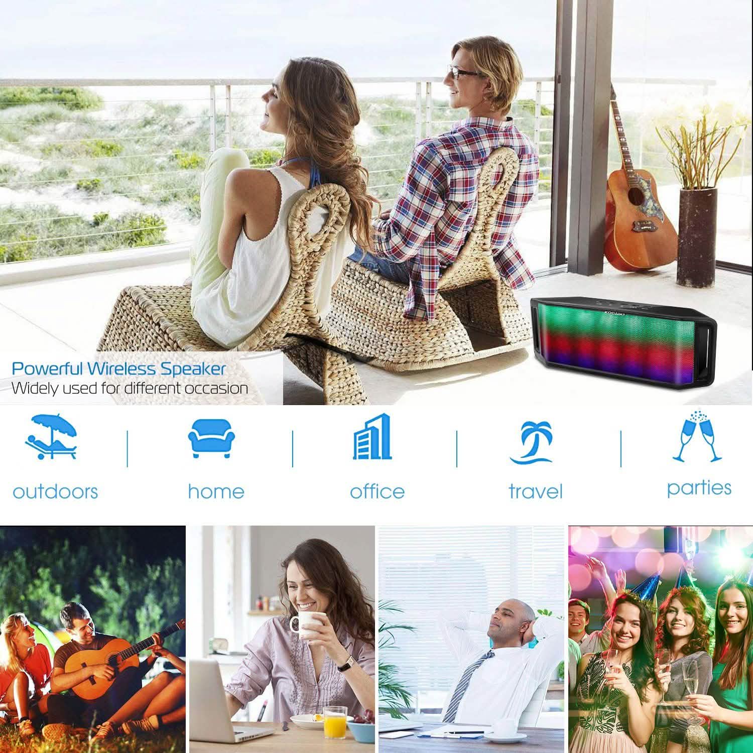 KOCASO LED Wireless Speaker Dynamic Multicolor Hands-Free DailySale