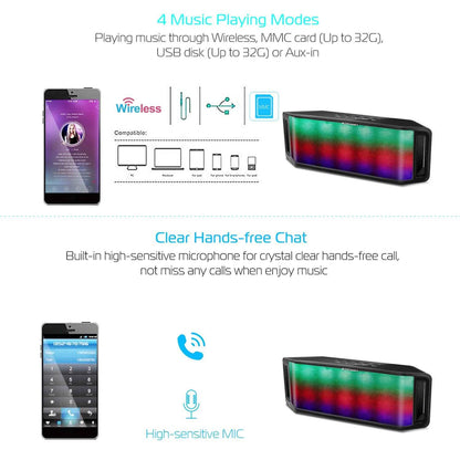 KOCASO LED Wireless Speaker Dynamic Multicolor Hands-Free DailySale
