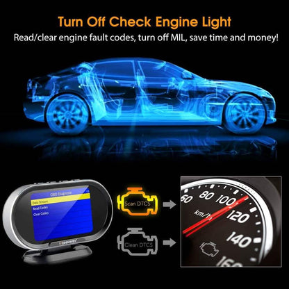 KONNWEI KW206 Car OBD2 HUD Digital Meter RPM Gauge DailySale
