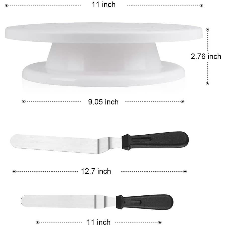Kootek 11 Inch Rotating Cake Turntable with 2 Icing Spatula and 3 Icing Smoother DailySale