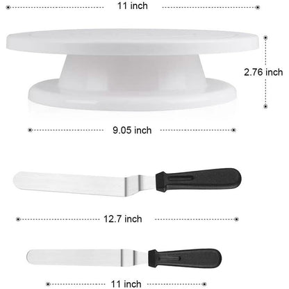 Kootek 11 Inch Rotating Cake Turntable with 2 Icing Spatula and 3 Icing Smoother DailySale