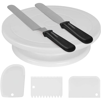 Kootek 11 Inch Rotating Cake Turntable with 2 Icing Spatula and 3 Icing Smoother DailySale