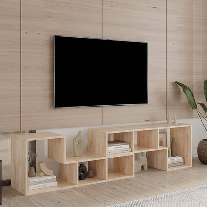 L Shape TV Console Stand Bookcase Storage Rack DailySale