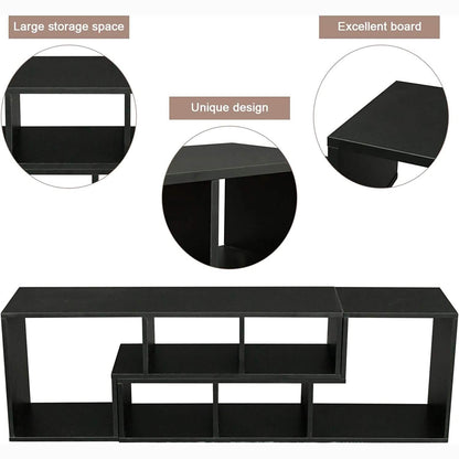 L Shape TV Console Stand Bookcase Storage Rack DailySale