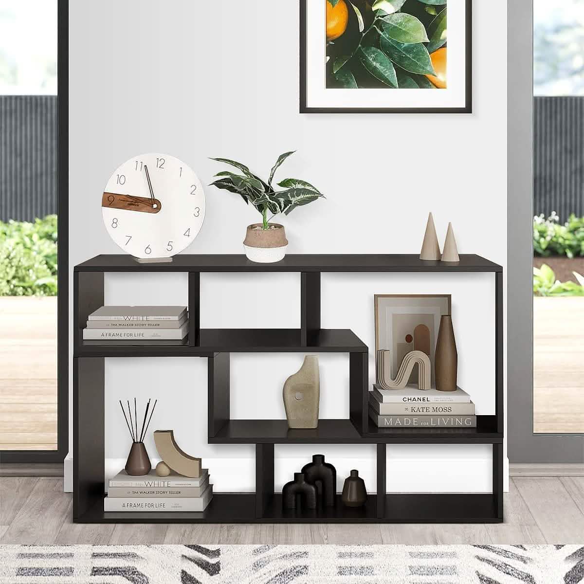 L Shape TV Console Stand Bookcase Storage Rack DailySale