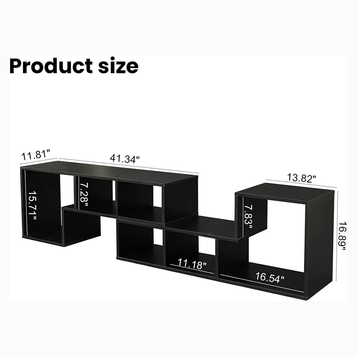 L Shape TV Console Stand Bookcase Storage Rack DailySale