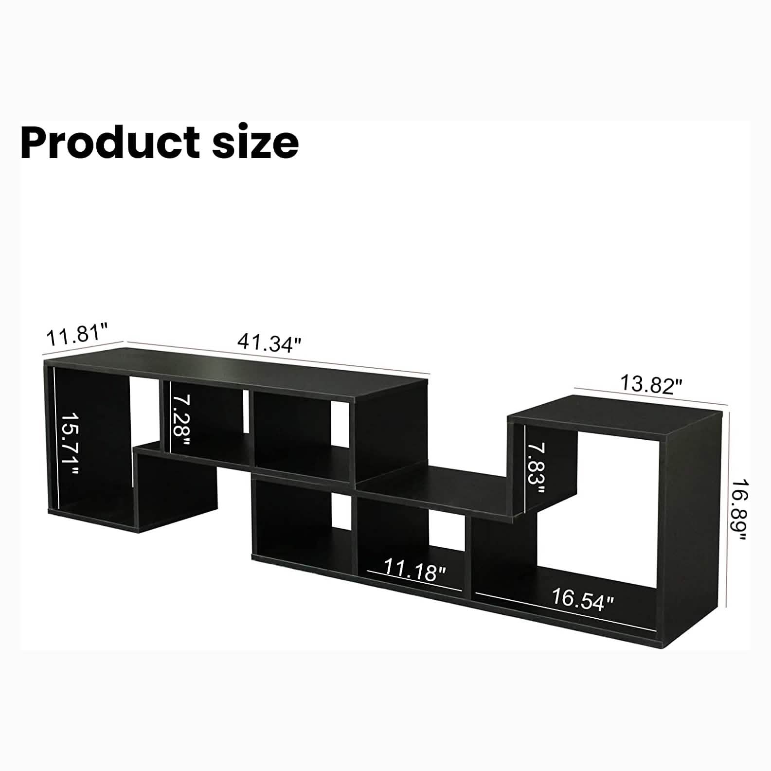 L Shape TV Console Stand Bookcase Storage Rack DailySale