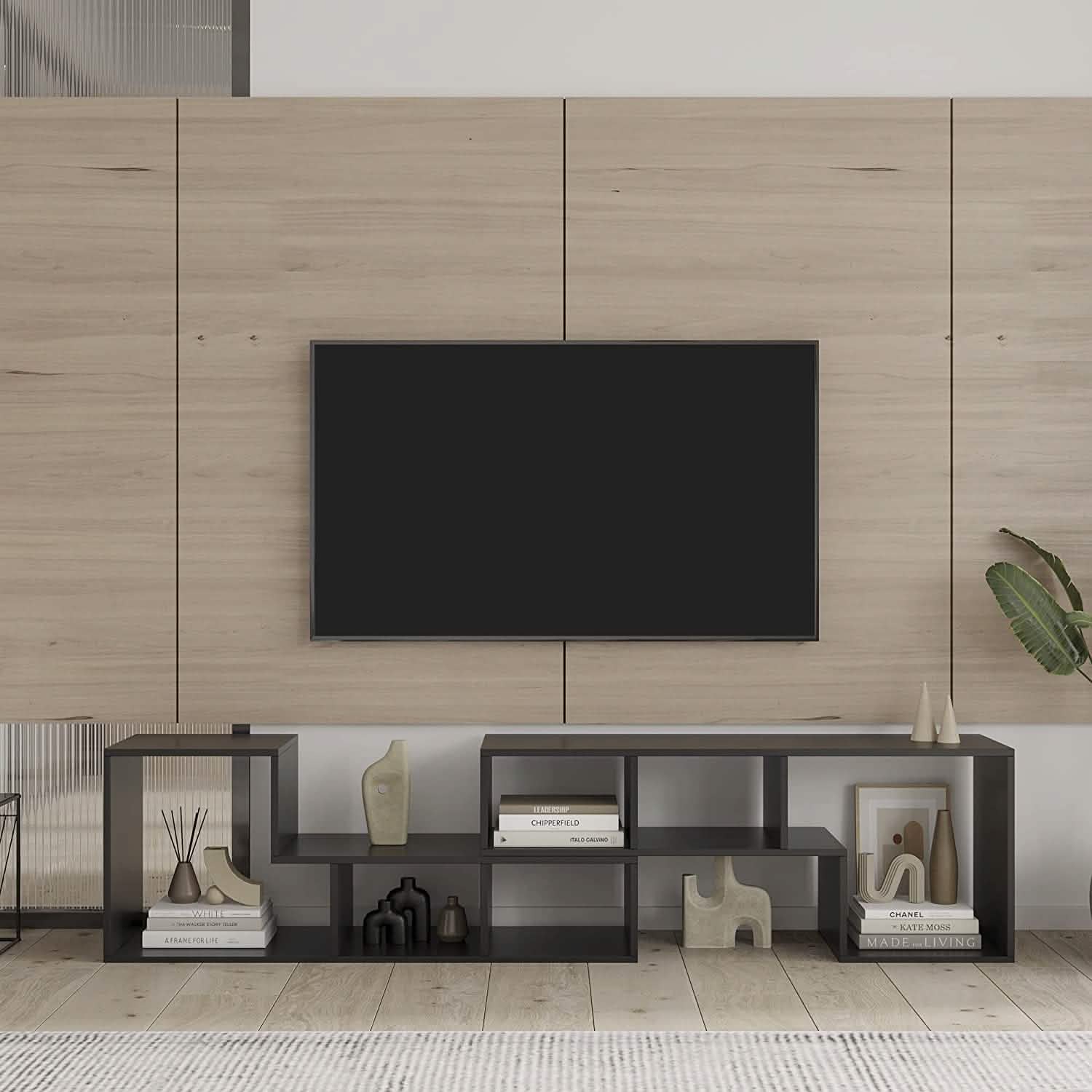 L Shape TV Console Stand Bookcase Storage Rack DailySale