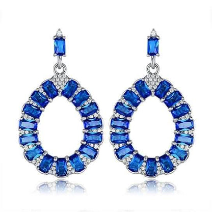 Lab-Created Teardrop Chandelier Earrings in Rhodium Plated DailySale