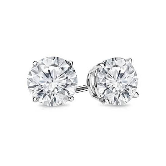 Lab Created White Topaz 6mm Round Cut 925 Sterling Silver Stud Earrings DailySale