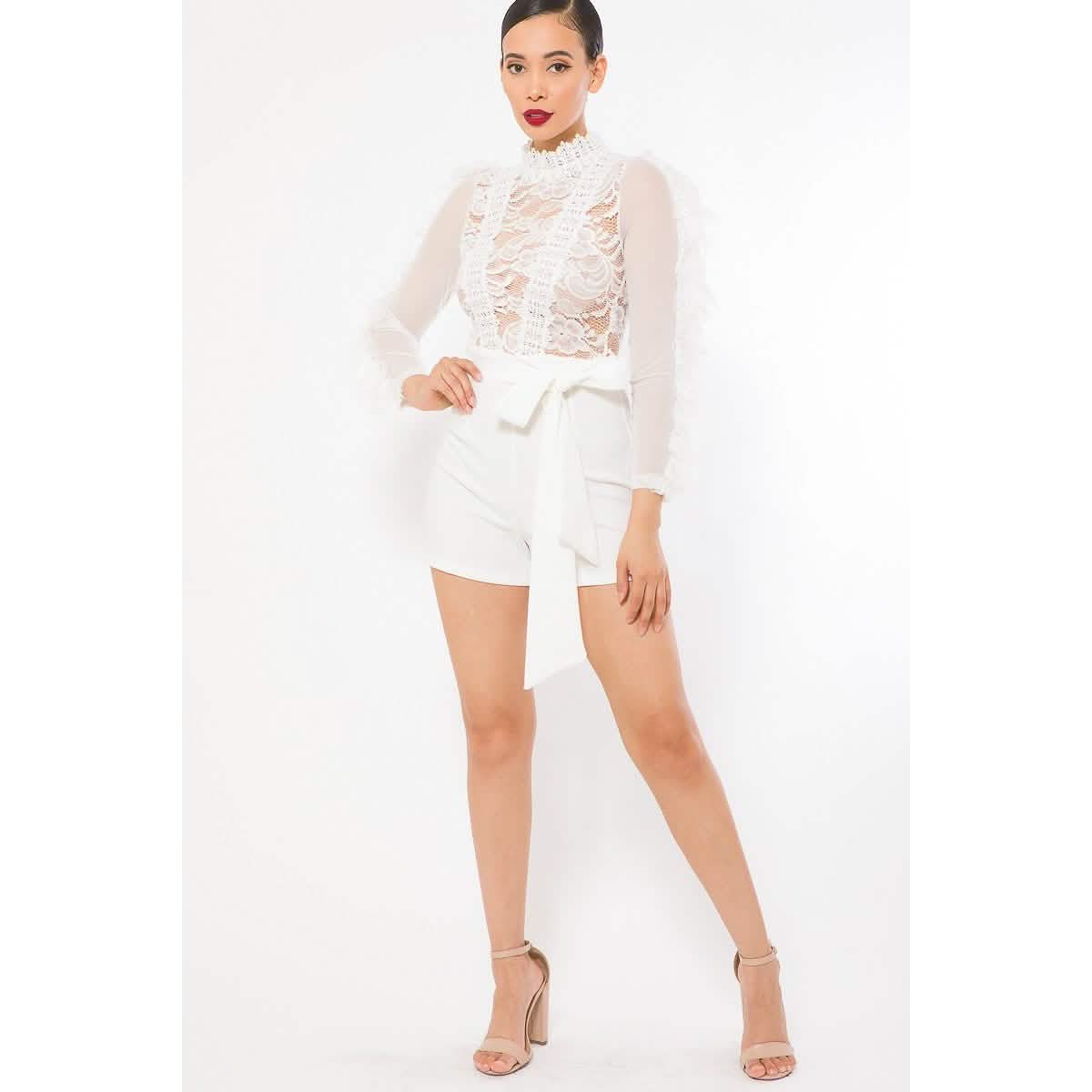 Lace And Crochet Top Detailed Fashion Romper DailySale