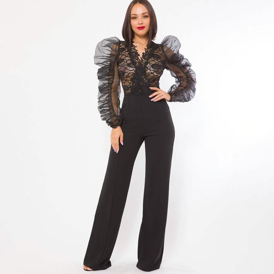 Lace Combined Fashion Jumpsuit DailySale