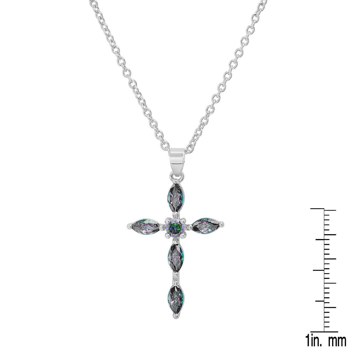 Ladies 18k Gold/White Gold Plated Brass Simulated Cross Pendant DailySale