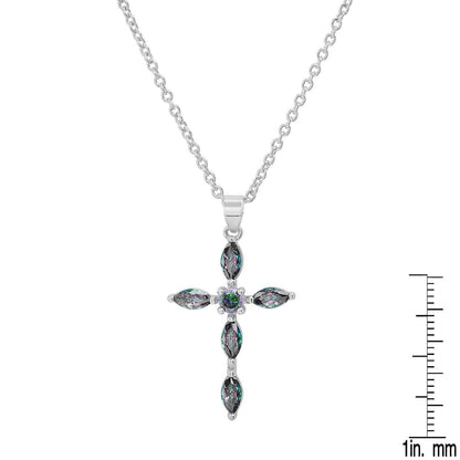 Ladies 18k Gold/White Gold Plated Brass Simulated Cross Pendant DailySale